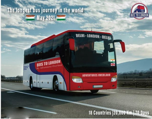 Delhi to London World's longest bus voyage to start in 2021