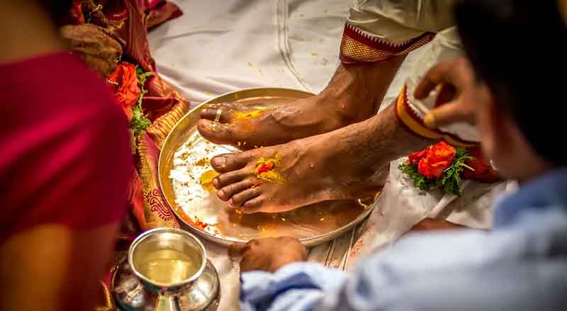 Why do uncle wash son-in-law's feet in marriage?