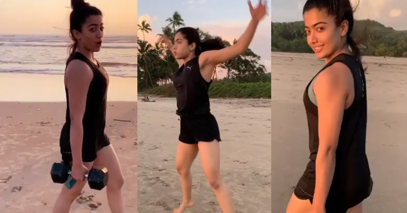 Rashmika Mandanna Beach Workout video Goes Viral