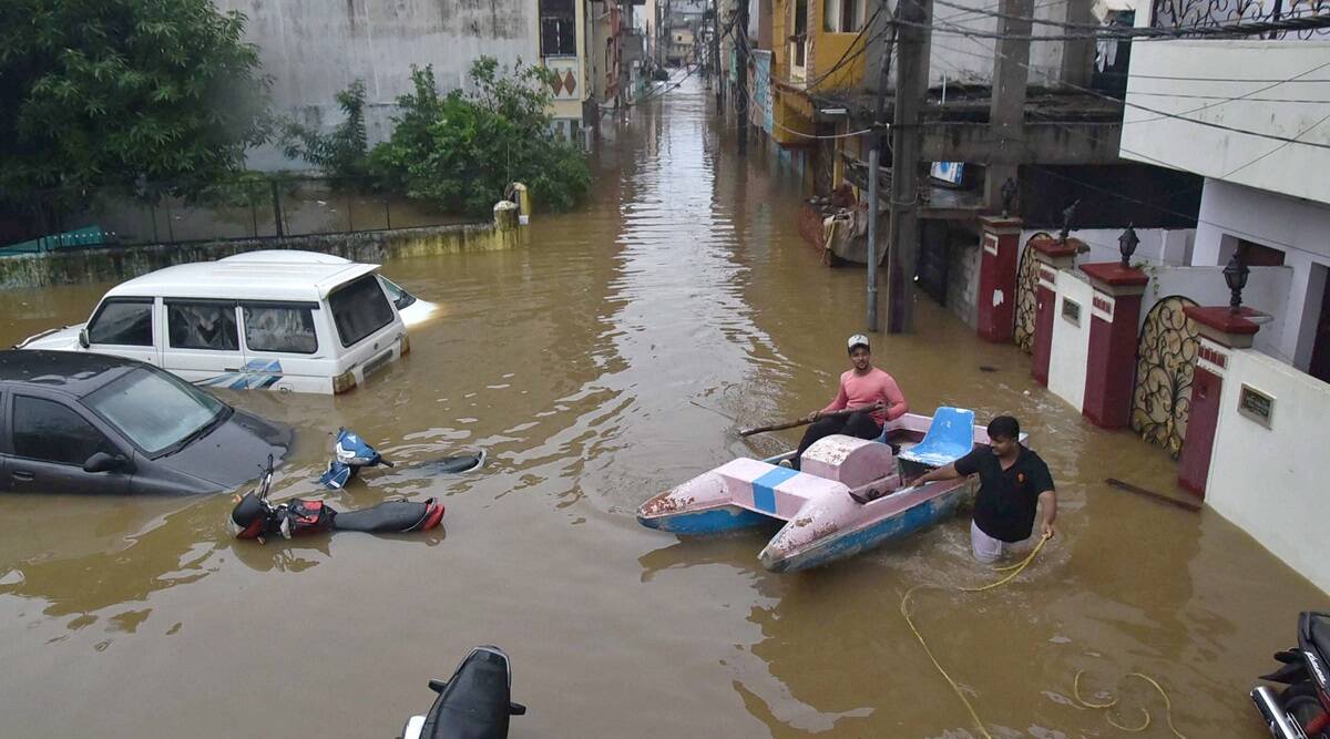 hyderabad floods in telugu rajyam