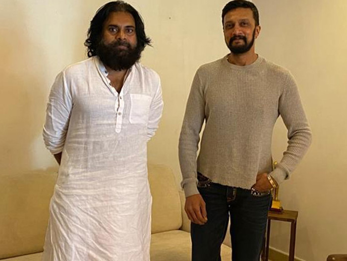 kannada actor kicha sudeep meets pawan kalyan