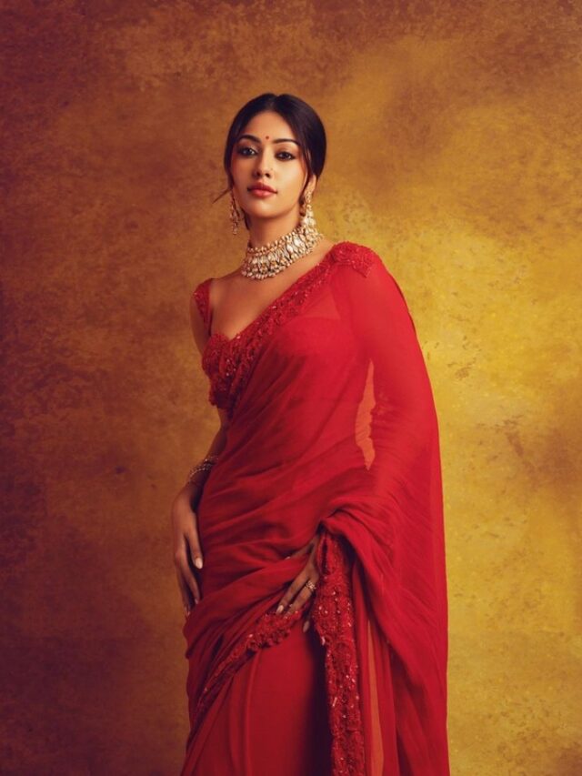 Anu Emmanuel Looks Awesome in Red Saree